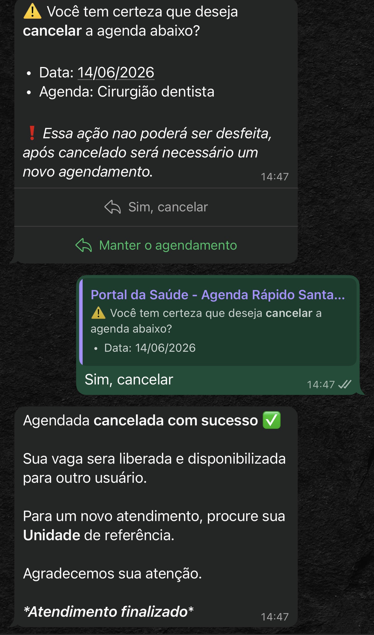 Sim, cancelar
